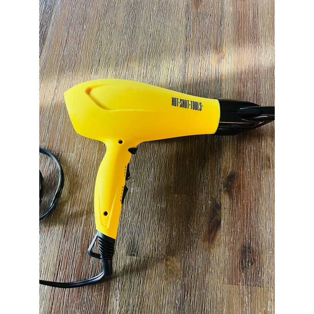 Hot Shot Tools Professional Hair Dryer Yellow Ionic Blow Dryer with Concentrator